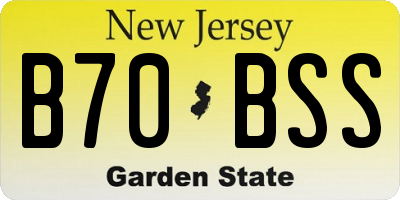 NJ license plate B70BSS