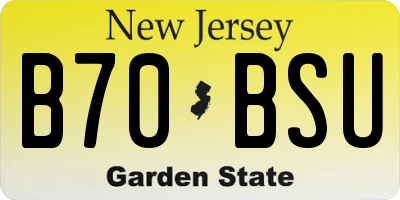 NJ license plate B70BSU