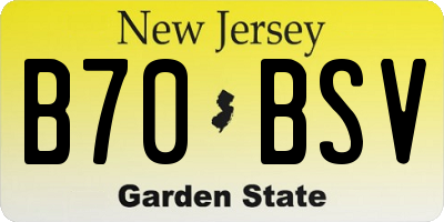 NJ license plate B70BSV