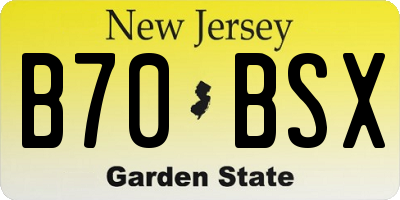 NJ license plate B70BSX