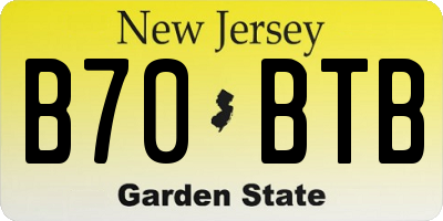 NJ license plate B70BTB