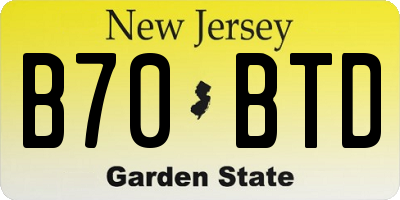 NJ license plate B70BTD