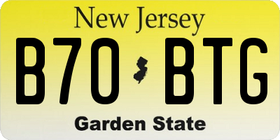 NJ license plate B70BTG