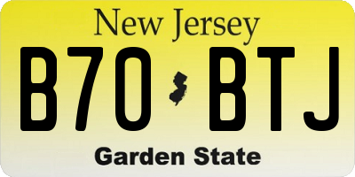NJ license plate B70BTJ