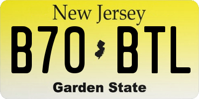 NJ license plate B70BTL