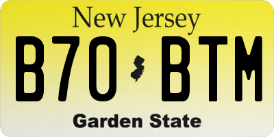 NJ license plate B70BTM
