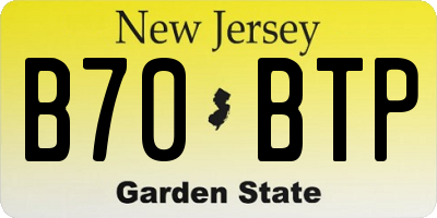 NJ license plate B70BTP