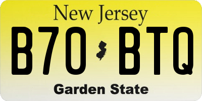 NJ license plate B70BTQ