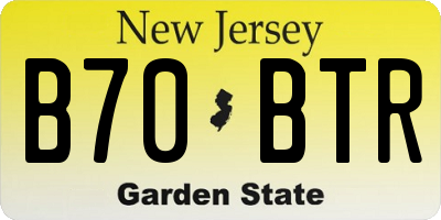 NJ license plate B70BTR
