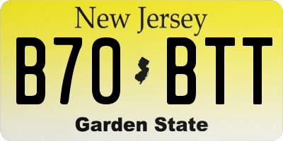 NJ license plate B70BTT
