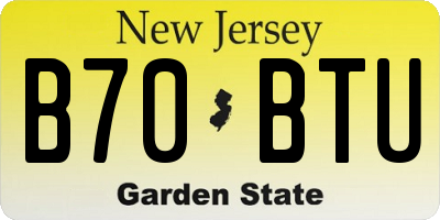 NJ license plate B70BTU