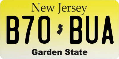 NJ license plate B70BUA
