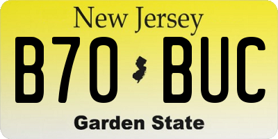 NJ license plate B70BUC