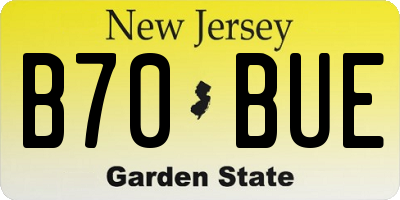 NJ license plate B70BUE