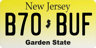 NJ license plate B70BUF