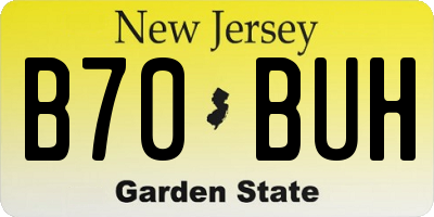 NJ license plate B70BUH