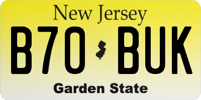 NJ license plate B70BUK