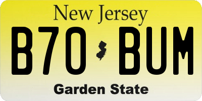 NJ license plate B70BUM