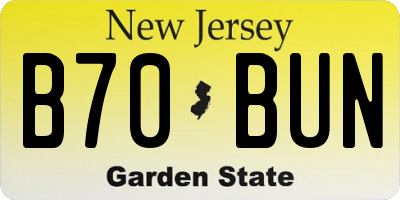 NJ license plate B70BUN