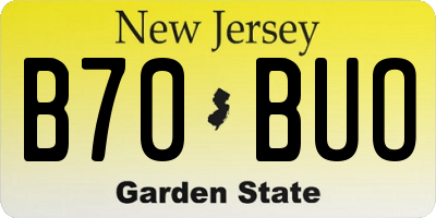NJ license plate B70BUO