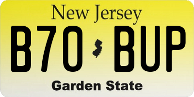 NJ license plate B70BUP