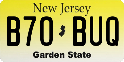 NJ license plate B70BUQ