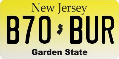 NJ license plate B70BUR