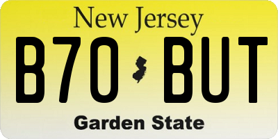 NJ license plate B70BUT