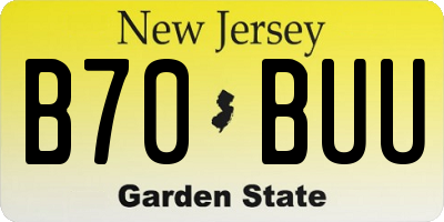 NJ license plate B70BUU