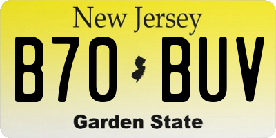 NJ license plate B70BUV