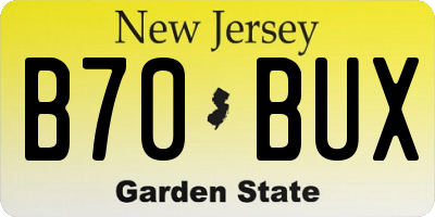 NJ license plate B70BUX