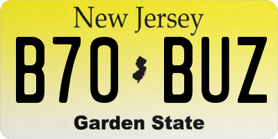 NJ license plate B70BUZ