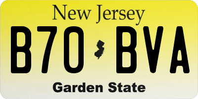 NJ license plate B70BVA