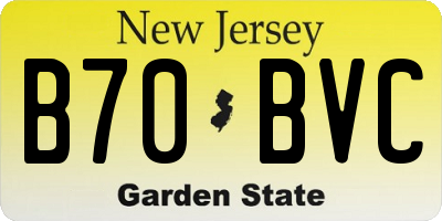 NJ license plate B70BVC
