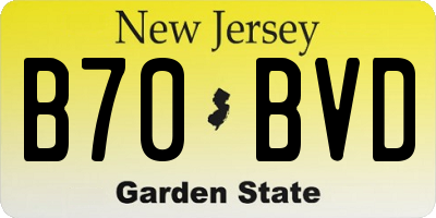 NJ license plate B70BVD