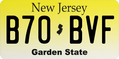 NJ license plate B70BVF
