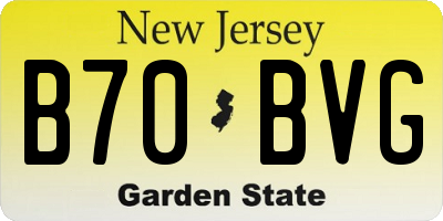 NJ license plate B70BVG