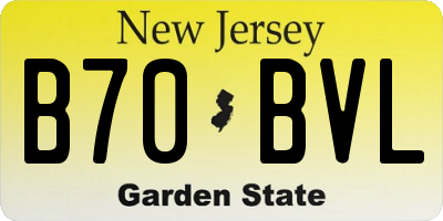 NJ license plate B70BVL