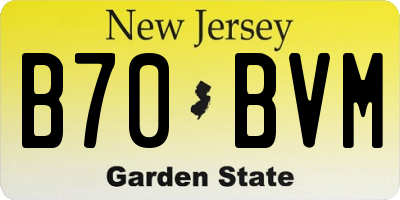 NJ license plate B70BVM