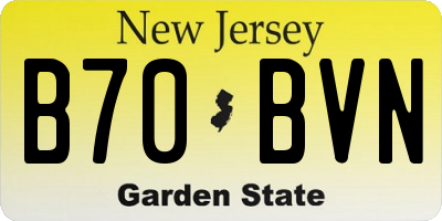NJ license plate B70BVN