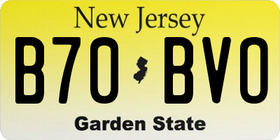 NJ license plate B70BVO