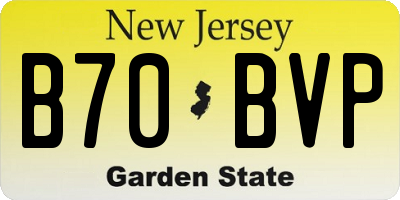 NJ license plate B70BVP