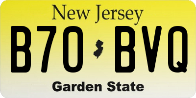 NJ license plate B70BVQ