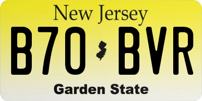 NJ license plate B70BVR