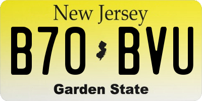 NJ license plate B70BVU