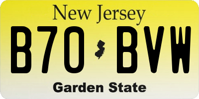 NJ license plate B70BVW