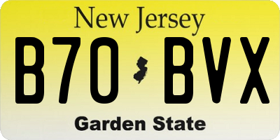 NJ license plate B70BVX