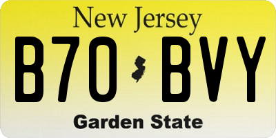 NJ license plate B70BVY