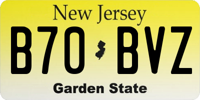 NJ license plate B70BVZ