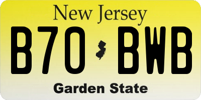 NJ license plate B70BWB